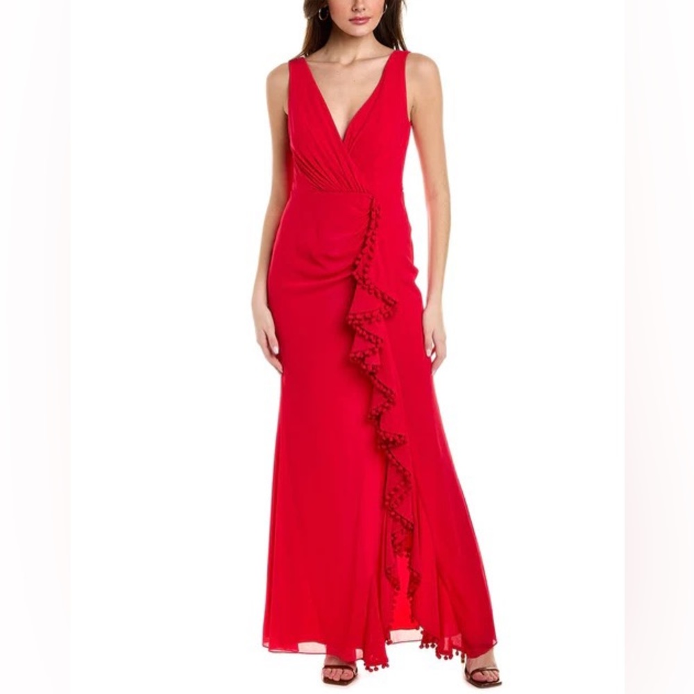 Badgley Mischka Pom Pom Gown